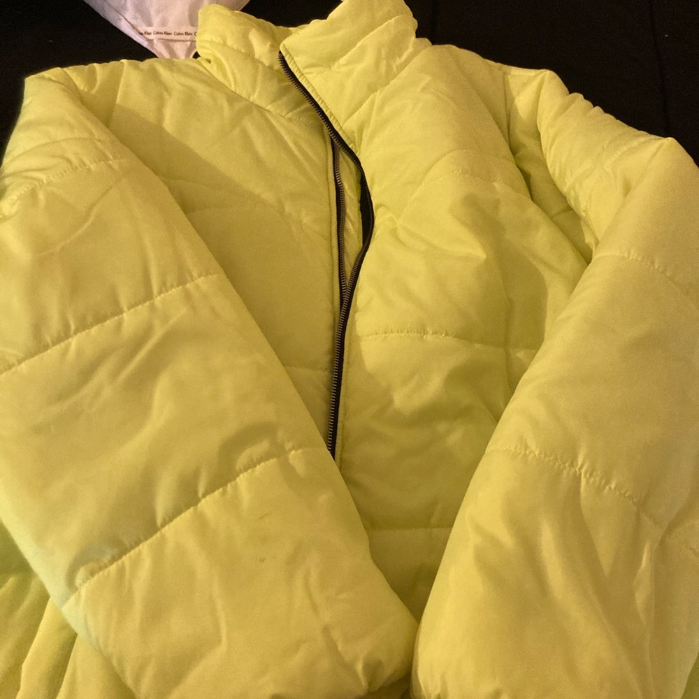Plus size neon puffer